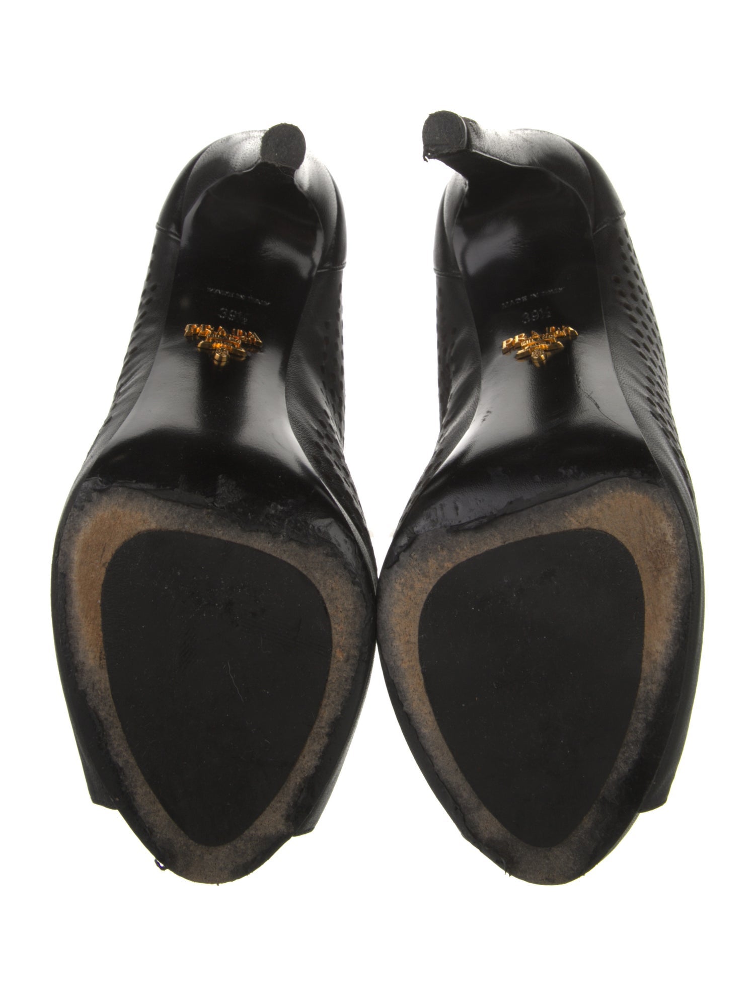 Prada Leather Lasercut Accents Boots